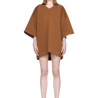 MM6 Maison Margiela Brown Neoprene Minidress
