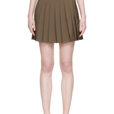 MM6 Maison Margiela Brown Pleated Miniskirt