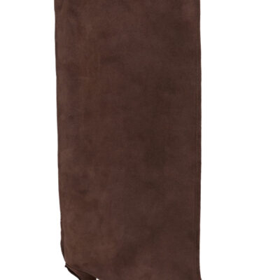 MM6 Maison Margiela Brown Suede Anatomic Tube Tall Boots