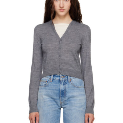 MM6 Maison Margiela Gray Trompe L'Oeil Cardigan
