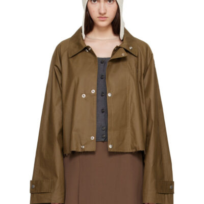 MM6 Maison Margiela Khaki Coated Short Trench Jacket