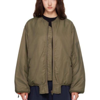 MM6 Maison Margiela Khaki Contrast Lining Nylon Bomber Jacket