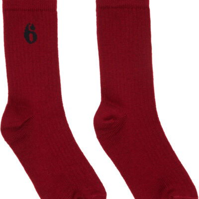 MM6 Maison Margiela Red Wool Blend Socks