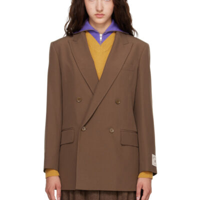 MM6 Maison Margiela Taupe Wool Blend Suit Blazer