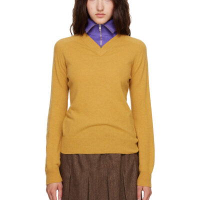 MM6 Maison Margiela Yellow Layered Neckline Sweater