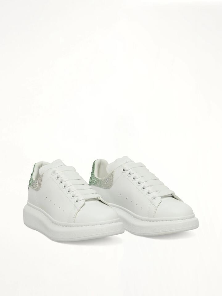 ALEXANDER MCQUEEN Larry Oversized Heel Sneaker in White/green Crystal White / 35