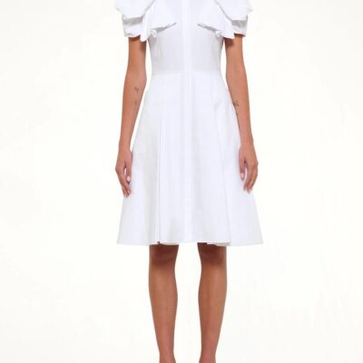 ALEXANDER MCQUEEN Short Sleeve Dress in White / IT 36