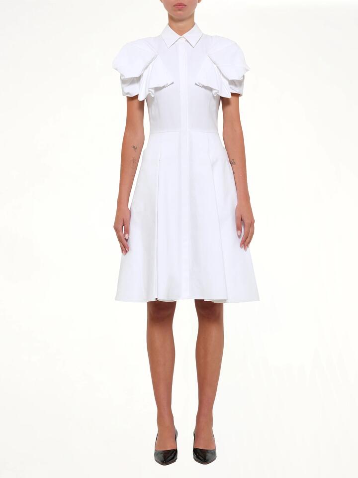 ALEXANDER MCQUEEN Short Sleeve Dress in White / IT 36