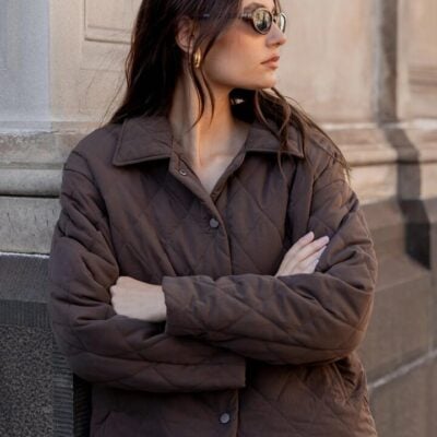 Among the Brave Absolute Chocolate Collared Quilted Puffer Jacket