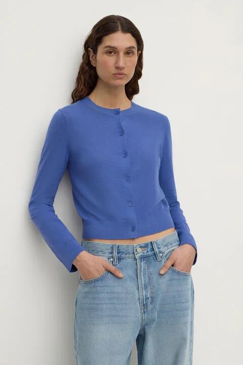 Assembly Label Orina New Blue Cotton Cashmere Cardigan