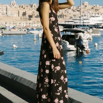 Auguste The Label River Black Floral Sleeveless Maxi Dress
