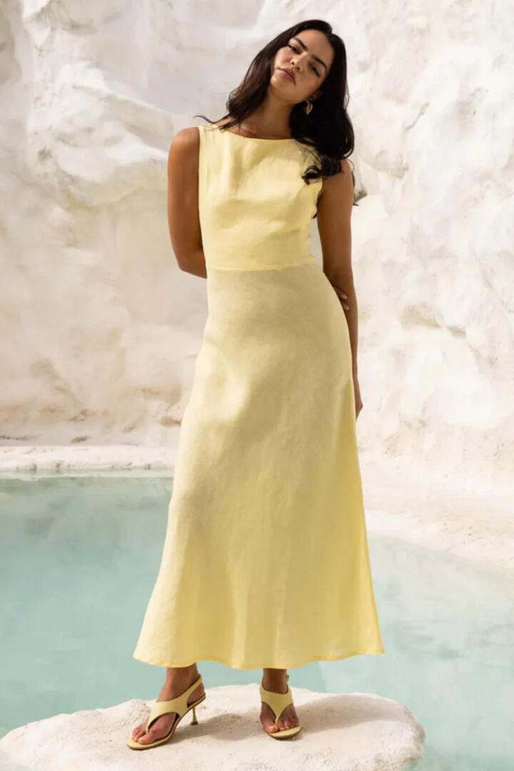 Blak A Walk To Remember Sunlit Yellow Sleeveless Maxi Dress