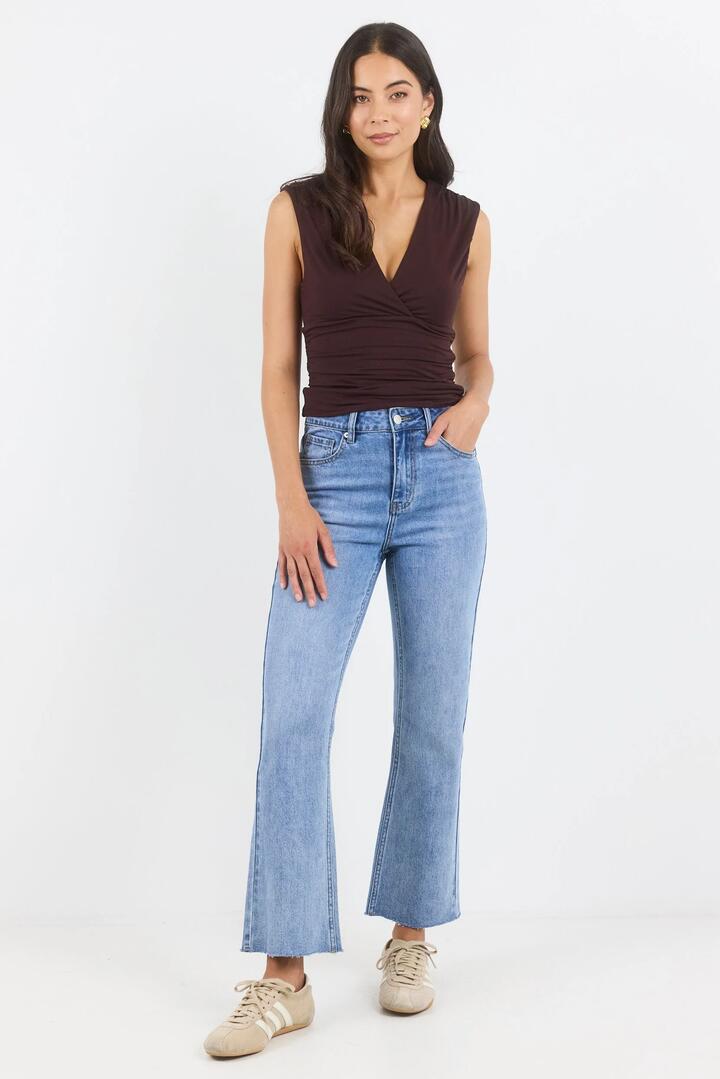 Ivy + Jack Catalina 90s Blue Kick Flare Crop Jeans