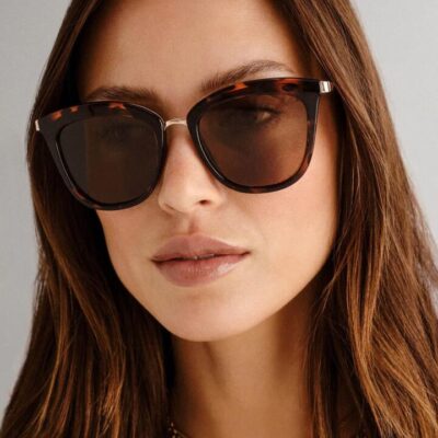 Le Specs Caliente Tort Gold Arms Brown Polarised Lens Sunglasses