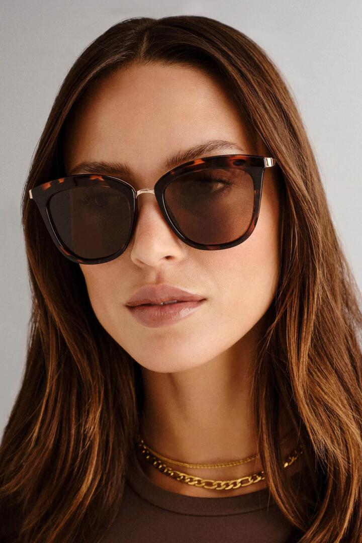 Le Specs Caliente Tort Gold Arms Brown Polarised Lens Sunglasses