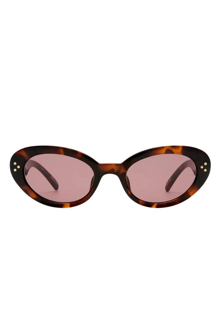 Le Specs Tootsie Tort Smokey Lens Round Cat Eye Sunglasses