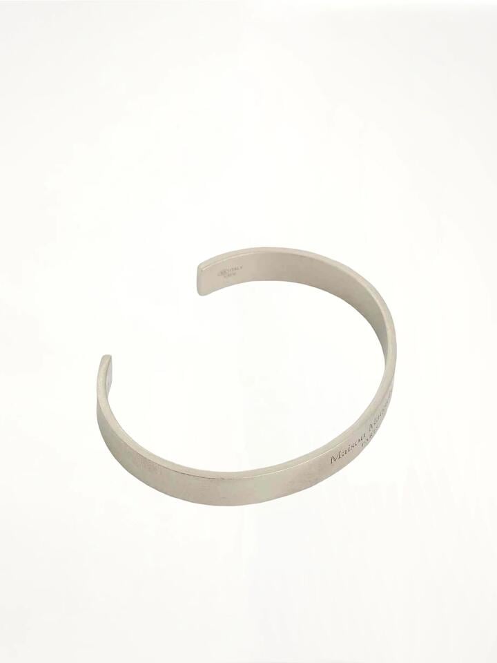 MAISON MARGIELA Large Margiela Logo Cuff Bracelet in Silver / 02