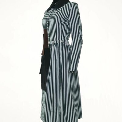 MAISON MARGIELA Long Stripe Shirt Dress in White / IT 38