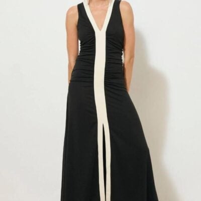Mon Renn Era Monochrome Jersey Knit Sleeveless Midi Dress