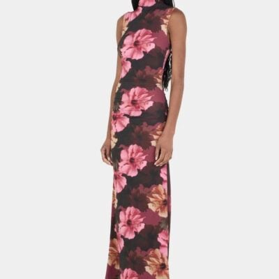 Ownley Steph Winter Hibiscus Sleeveless Midi Dress