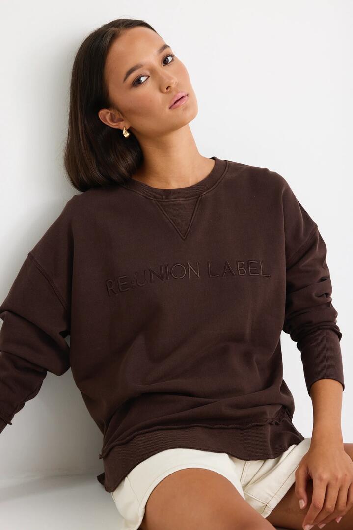 RE:UNION Label Scribe Chocolate Re:Union Sweatshirt