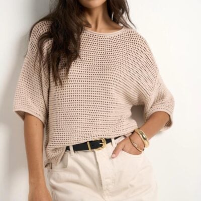 RE:UNION Label Sunrise String SS Crochet Knit Top