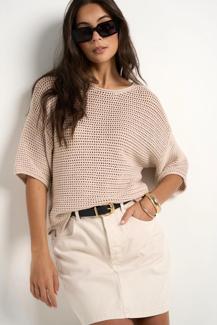 RE:UNION Label Sunrise String SS Crochet Knit Top