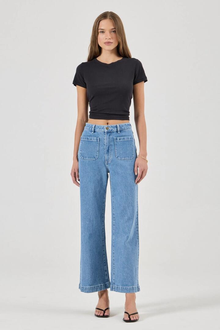 Rollas Sailor Lily Blue Wide Long Denim Jean