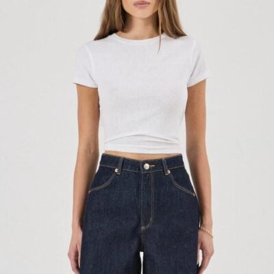 Rollas Super Mirage Rinse Dark Denim Shorts