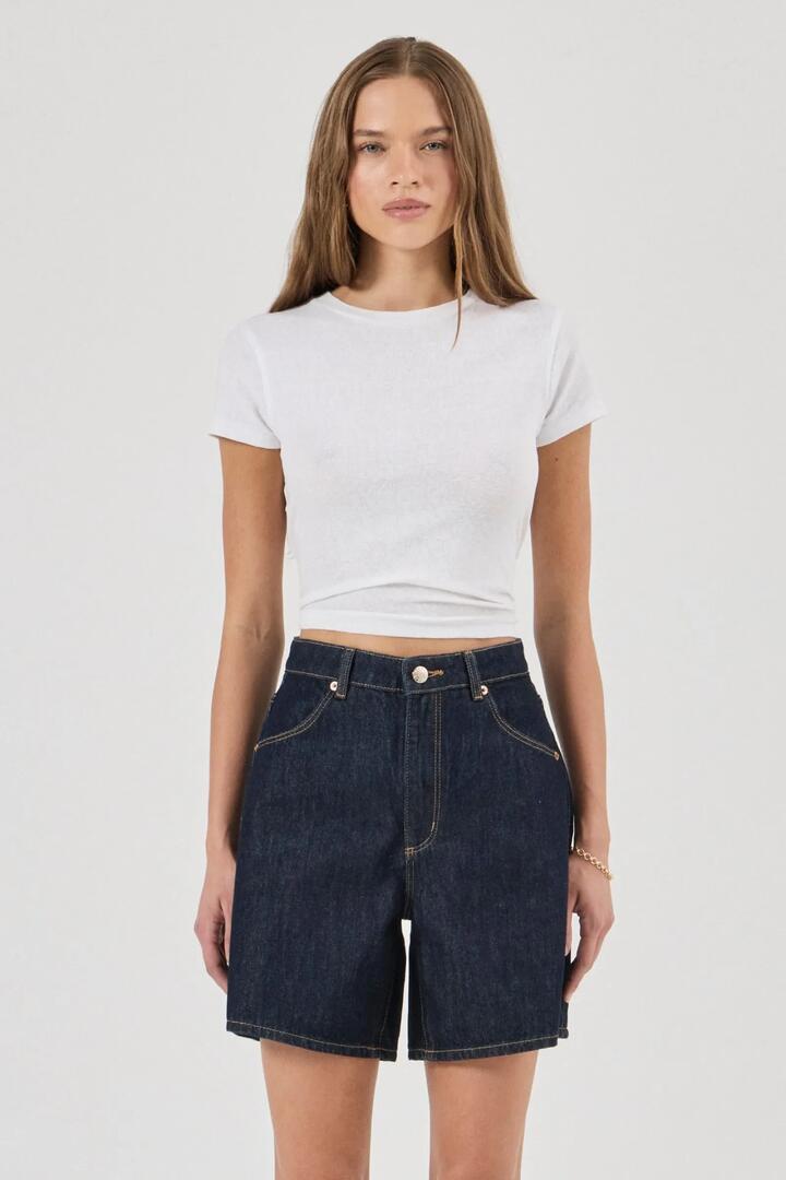 Rollas Super Mirage Rinse Dark Denim Shorts