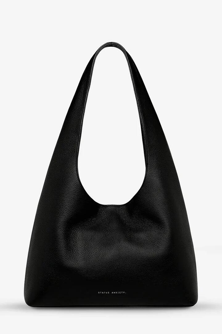 Status Anxiety Solstice Black Large Slouch Leather Shoulder Bag