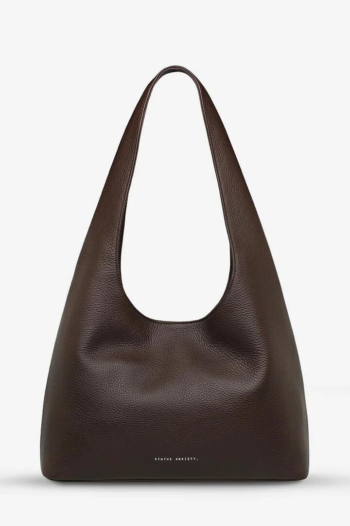 Status Anxiety Solstice Cocoa Large Slouch Leather Shoulder Bag