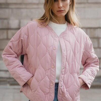 Stories be Told Apex Blush Collarless Quilted Puffer Jacket