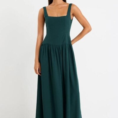 Stories be Told Gilded Forest Sleeveless Square Neck Maxi Dress