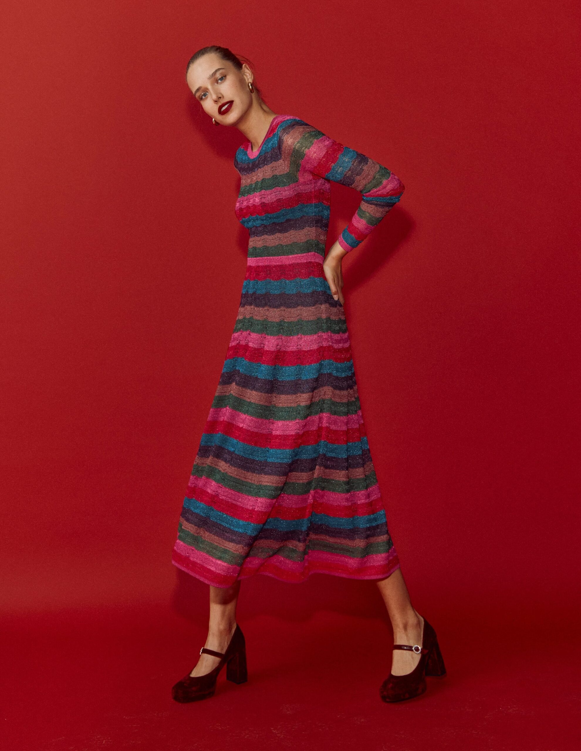 Boden Metallic Wave Dress