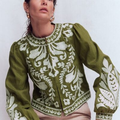 Boden Embroidered Linen Jacket