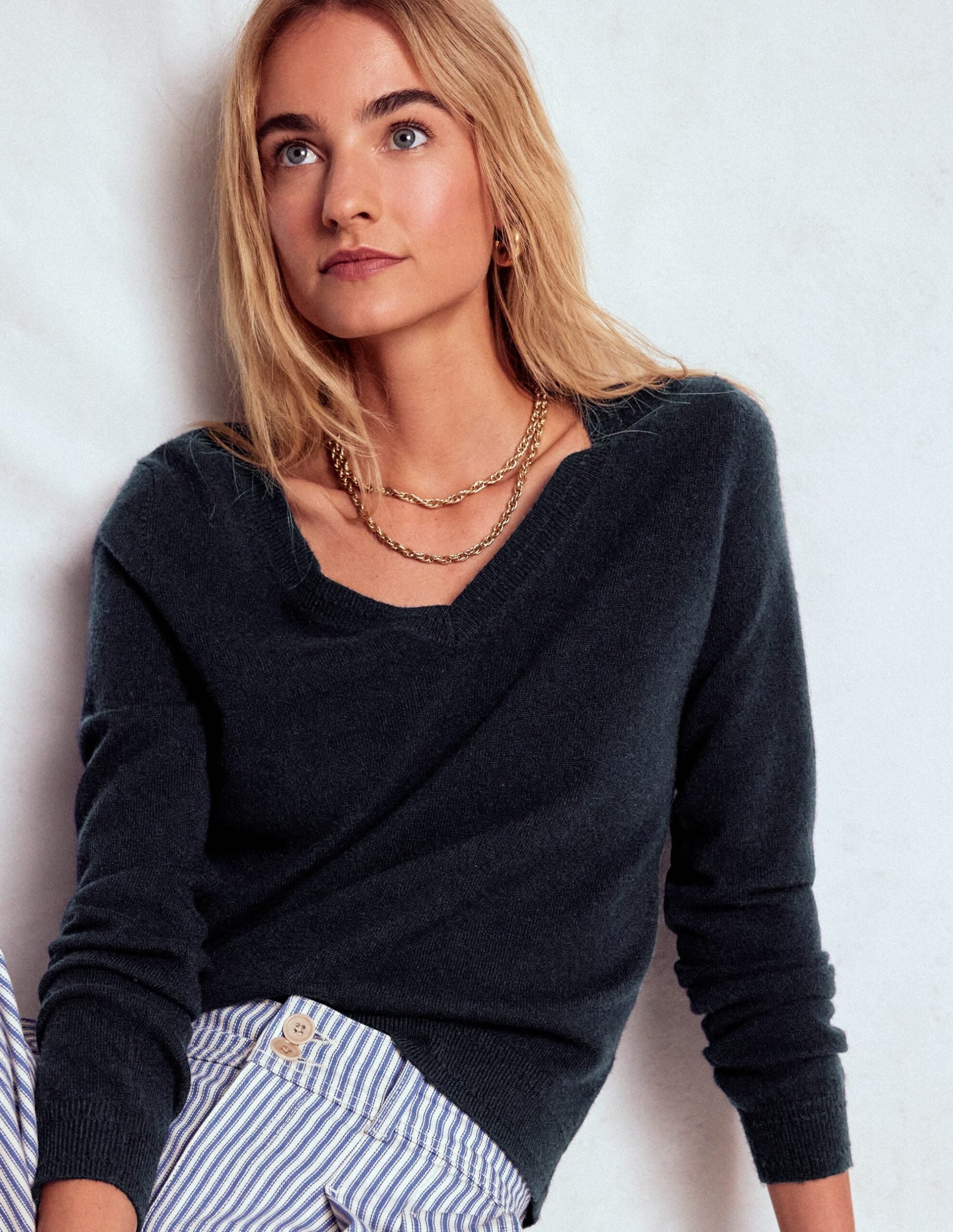 Boden Eva Cashmere V-neck Jumper