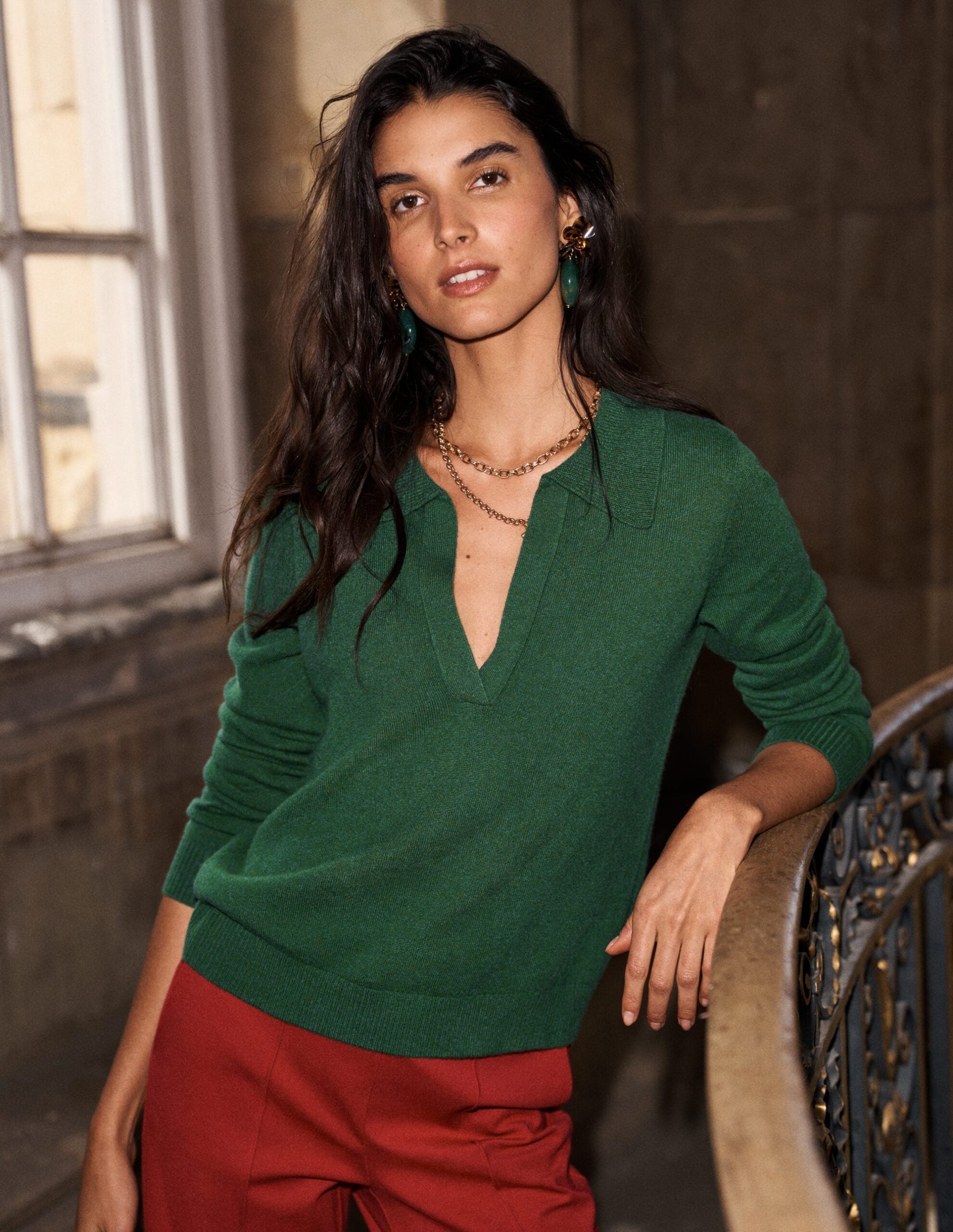 Boden Elsie Cashmere Henley Jumper