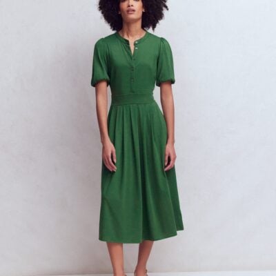 Boden Amber Pleat Jersey Midi Dress
