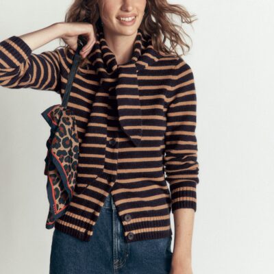 Boden Lydia Tie Neck Knit Cardigan