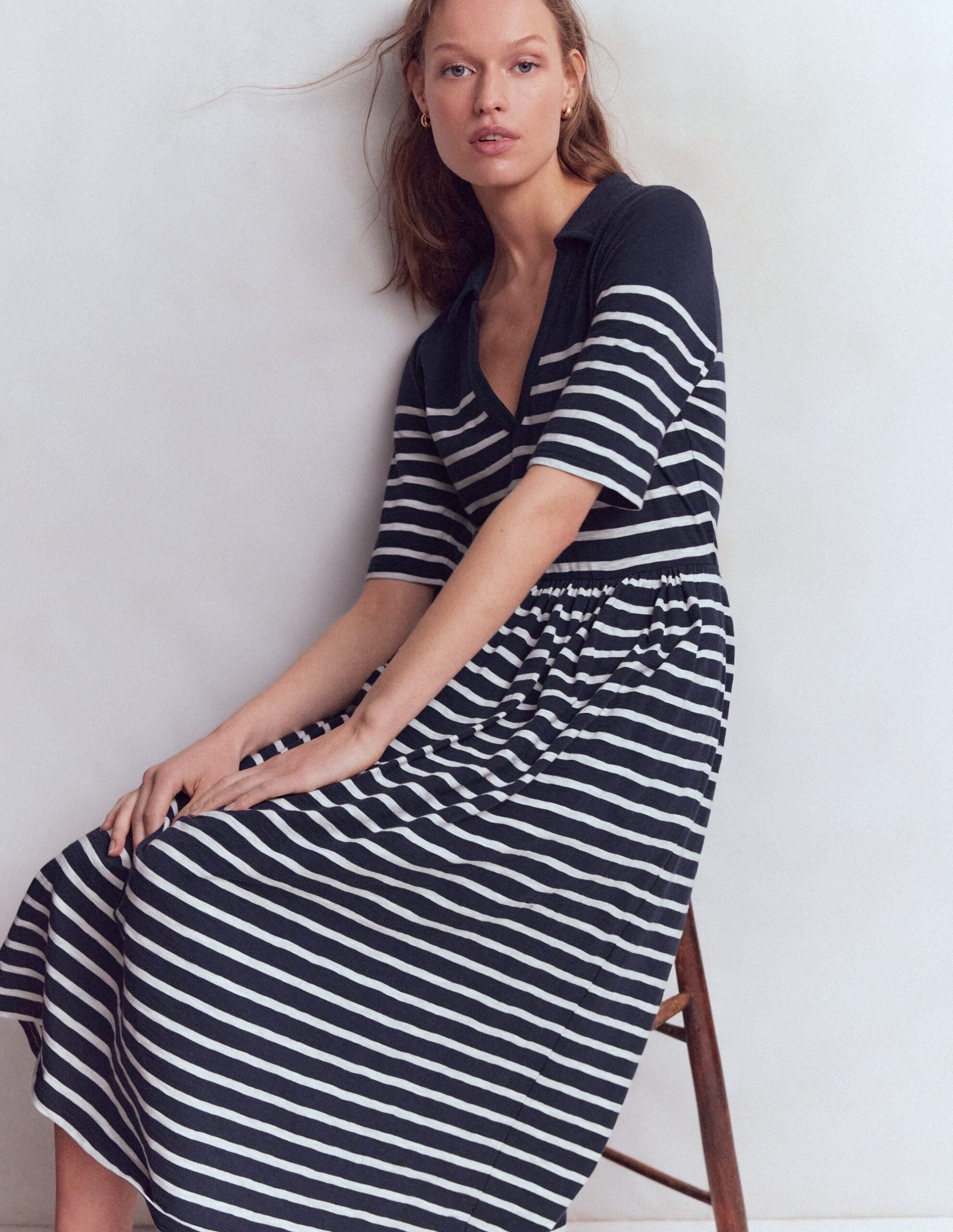 Boden Aria Collared Jersey Dress