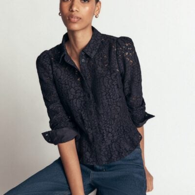 Boden Julia Darted Lace Shirt