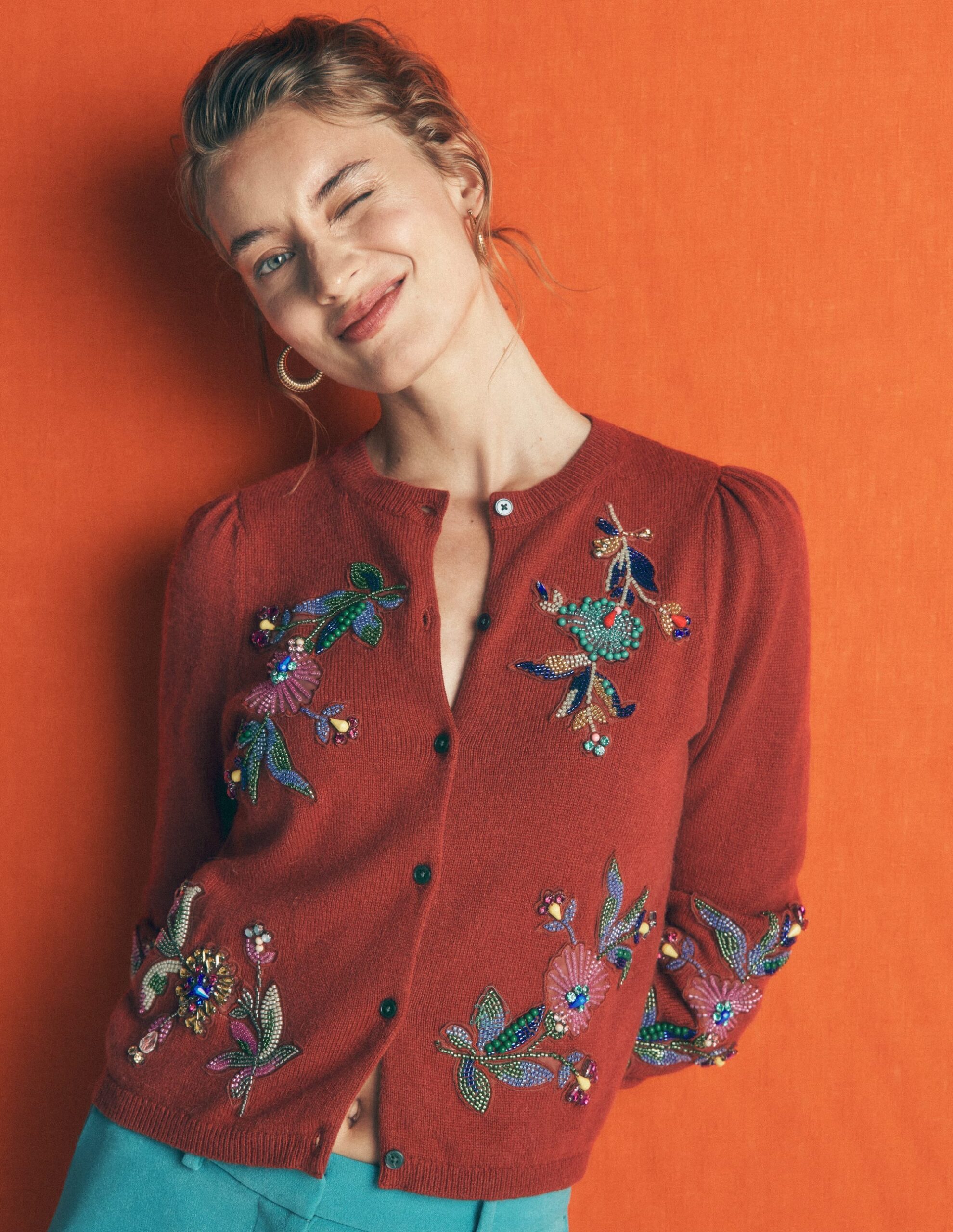 Boden Ria Embellished Knit Cardigan
