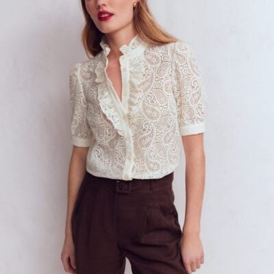 Boden Sasha Short Sleeve Lace Top