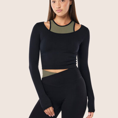 P.E Nation Sutton Long Sleeve Cropped Top