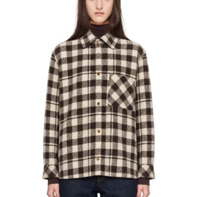 Moncler Beige & Brown Check Wool Shirt