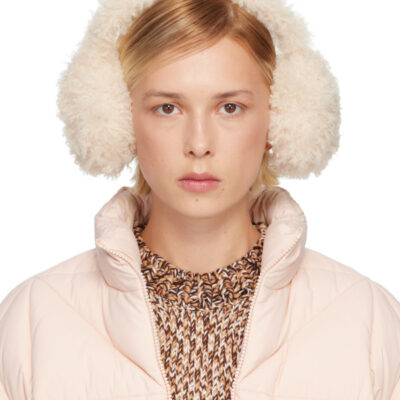 Moncler Beige Logo Ear Muffs
