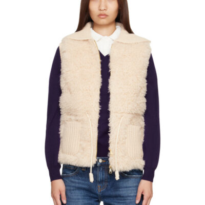 Moncler Beige Wool & Cashmere Blend Down Vest