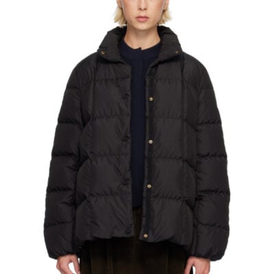 Moncler Black Cochevinne Square-Quilted Short Down Jacket