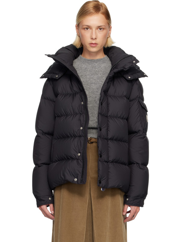 Moncler Black Maya 70 Hooded Short Down Jacket